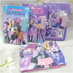 Kpop demon hunters anime combination lock notebook 4 pcs a set