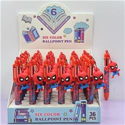 spider man anime six color ballpoint pen 36pcs a set