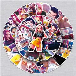 Kpop demon hunters anime waterproof stickers 50pcs a set