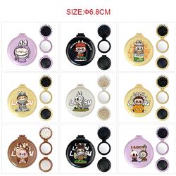 Labubu anime multi functional small mirror and comb 5 pcs a set