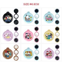 Kuromi anime multi functional small mirror and comb 5 pcs a set