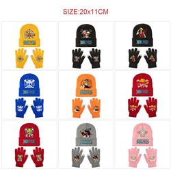 One Piece anime hat and glove set