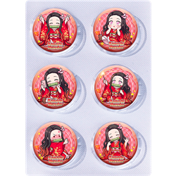 Demon slayer kimets anime pin 6pcs a set 25mm