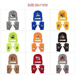 chainsaw man anime hat and glove set