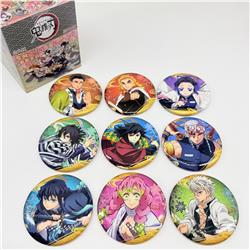 Demon slayer kimets anime pin 9pcs a set 75mm