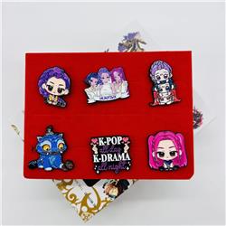 Kpop demon hunters anime pin set
