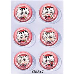 Demon slayer kimets anime pin 6pcs a set 25mm