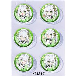 Genshin Impact anime pin 6pcs a set 25mm
