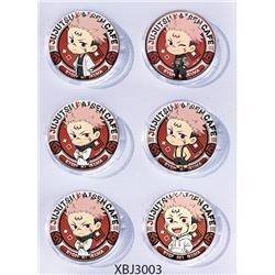 Jujutsu Kaisen anime pin 6pcs a set 25mm