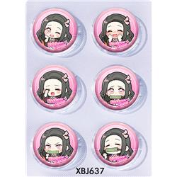 Demon slayer kimets anime pin 6pcs a set 25mm