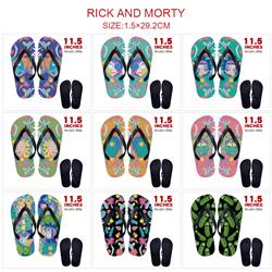 Rick and Morty anime flip flops shoes slippers a pair