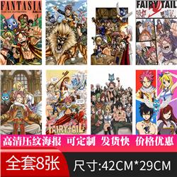 Fairy Tail anime poster price for a set of 8 pcs