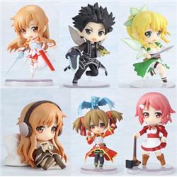 Sword Art Online anime figure 6cm 6pcs a set