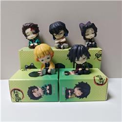 Demon slayer kimets anime figure 5cm 5pcs a set