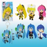 miku.hatsune anime keychain set