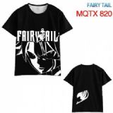 Fairy tail Black and white line draft Short sleeve