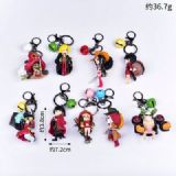 One Piece a set of 9 With bell Doll Keychain penda