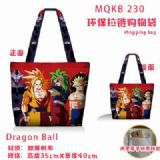 Dragon Ball Full color green zipper shopping bag s