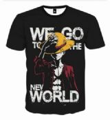 One Piece Polyester Full color short sleeve T-shir