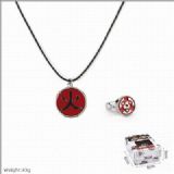 aruto Ring and stainless steel black sling necklac