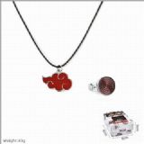 Naruto Ring and stainless steel black sling neckla