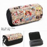 One Piece Black Poster avatar Double zipper PU pen