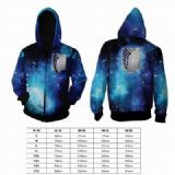 Attack on Titan blue Series new Hoodie zipper swea