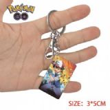 Pokemon-19 Anime Acrylic Color Map Keychain Pendan