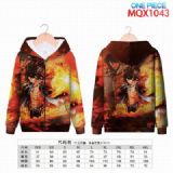 One Piece zipper Patch pocket Coat Hoodie