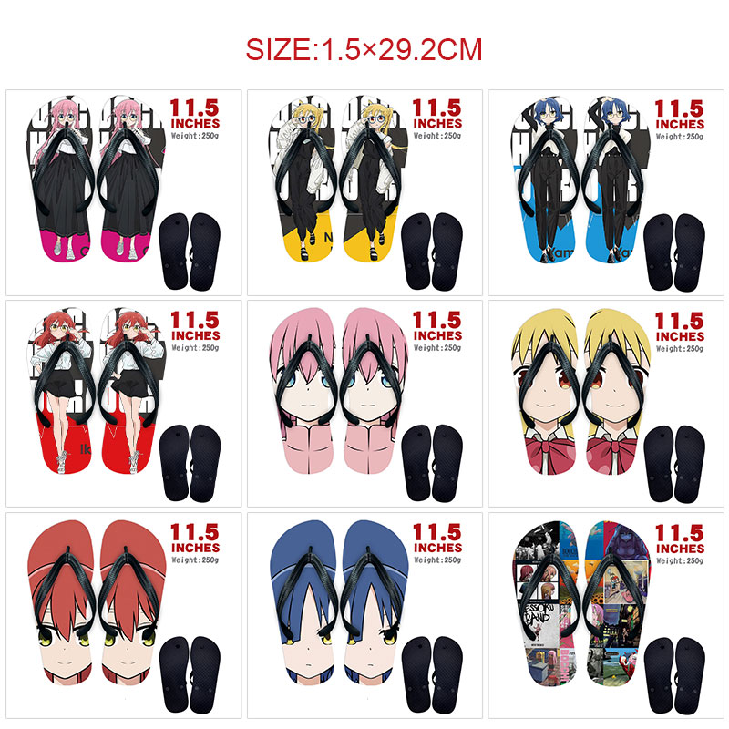 Bocchi the rock anime flip flops shoes slippers a pair