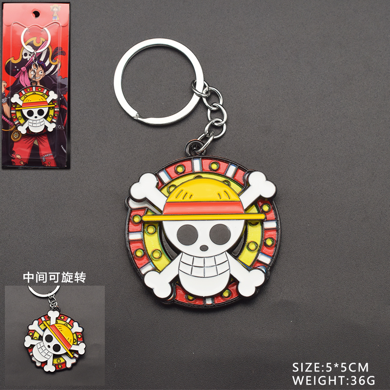 One Piece anime rotating keychain