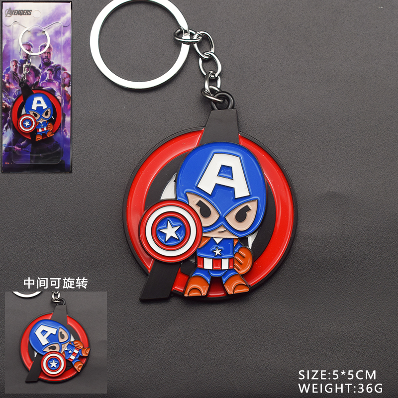 Avengers anime rotating keychain