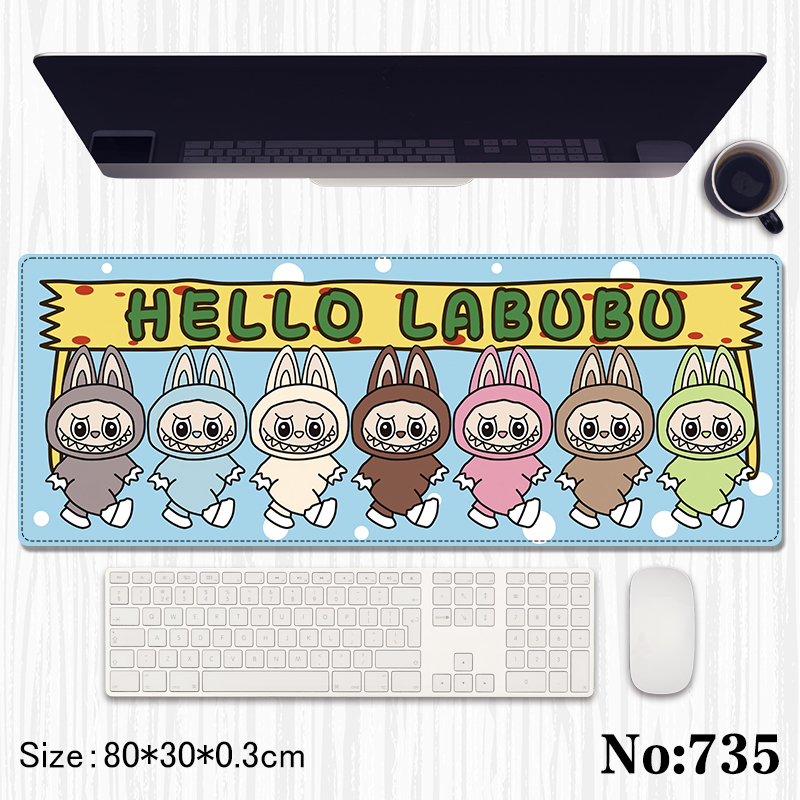 Labubu anime Mouse pad 80*30*0.3cm
