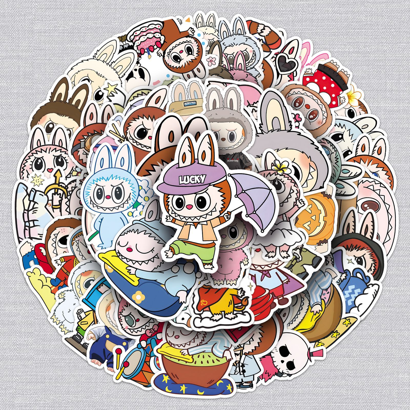 Labubu anime waterproof stickers 50pcs