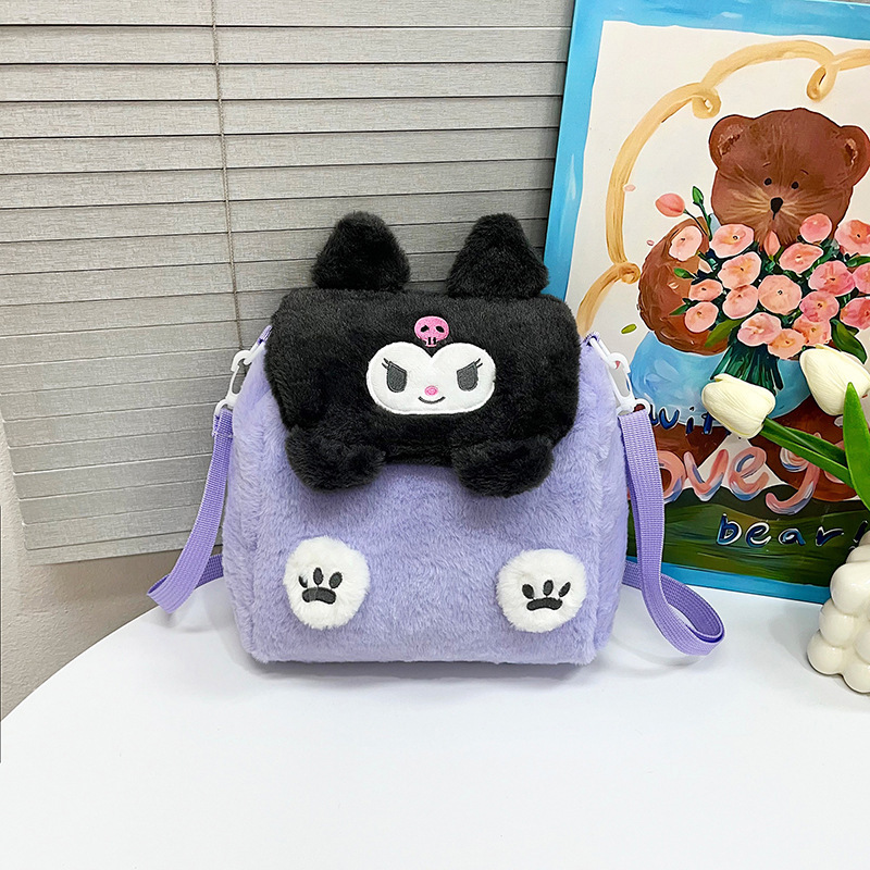 Kuromi anime plush shoulder bag 32*27*11cm