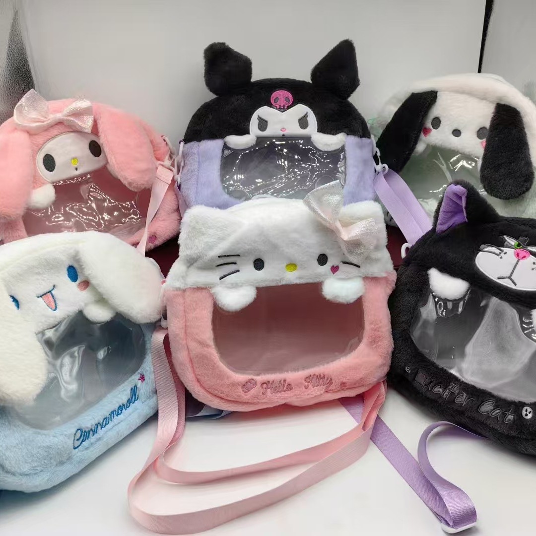 Kuromi anime plush shoulder bag