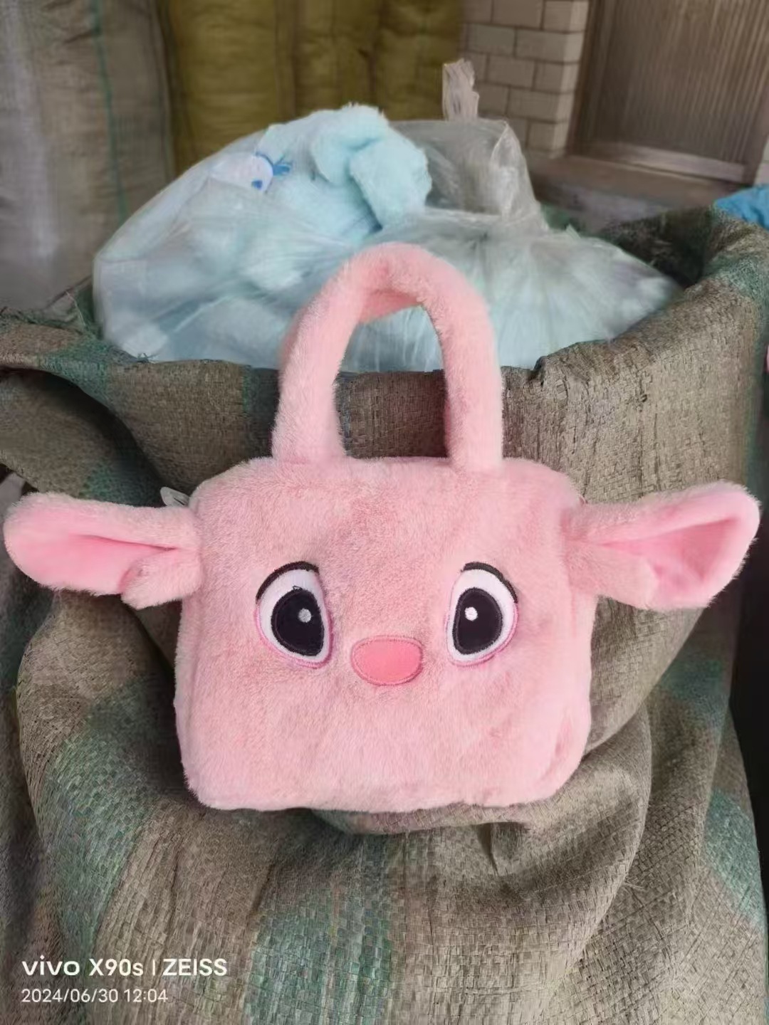stitch anime plush shoulder bag 20*18*18cm
