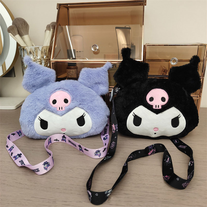 Kuromi anime plush shoulder bag 23*21cm