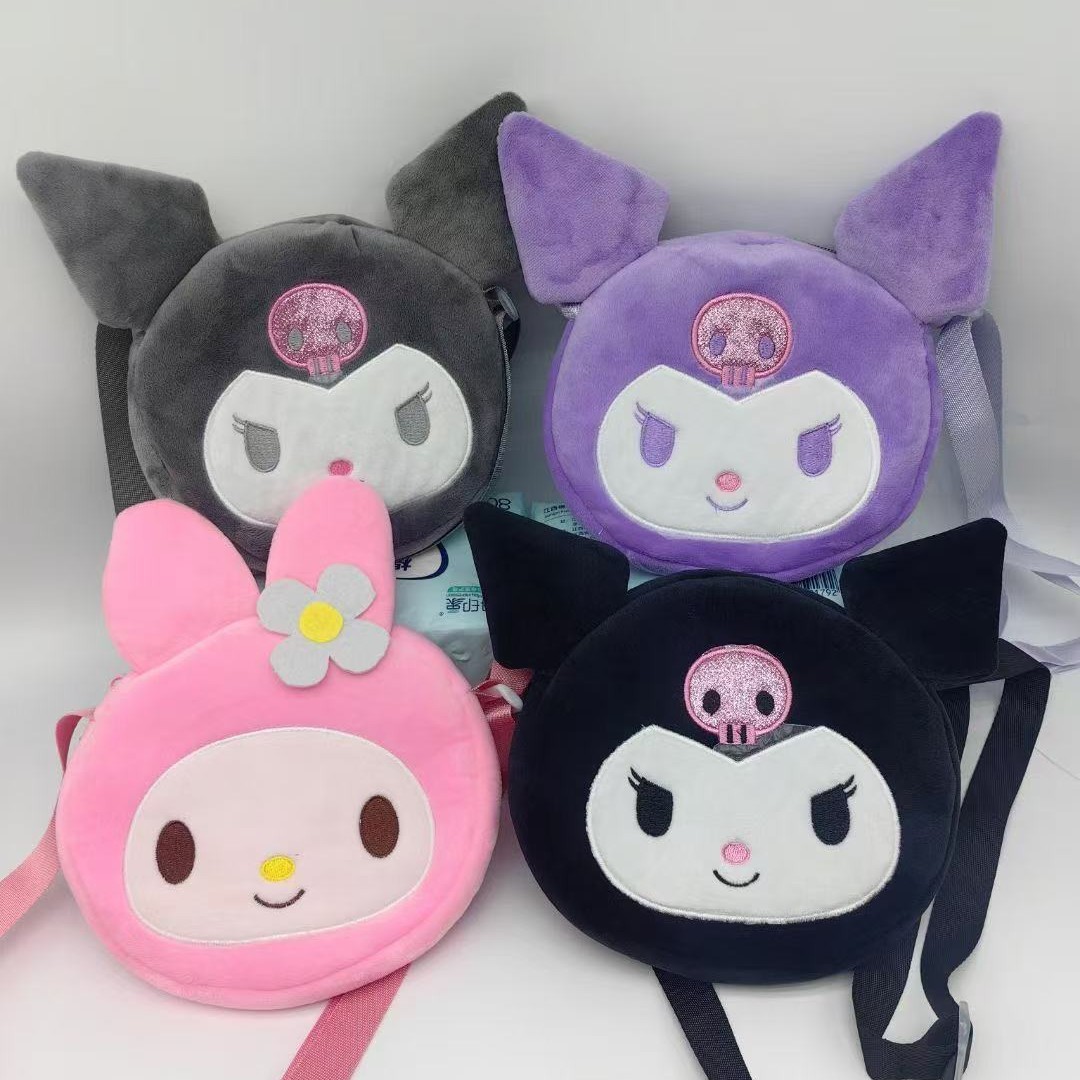 Kuromi anime plush shoulder bag 17*16*3cm