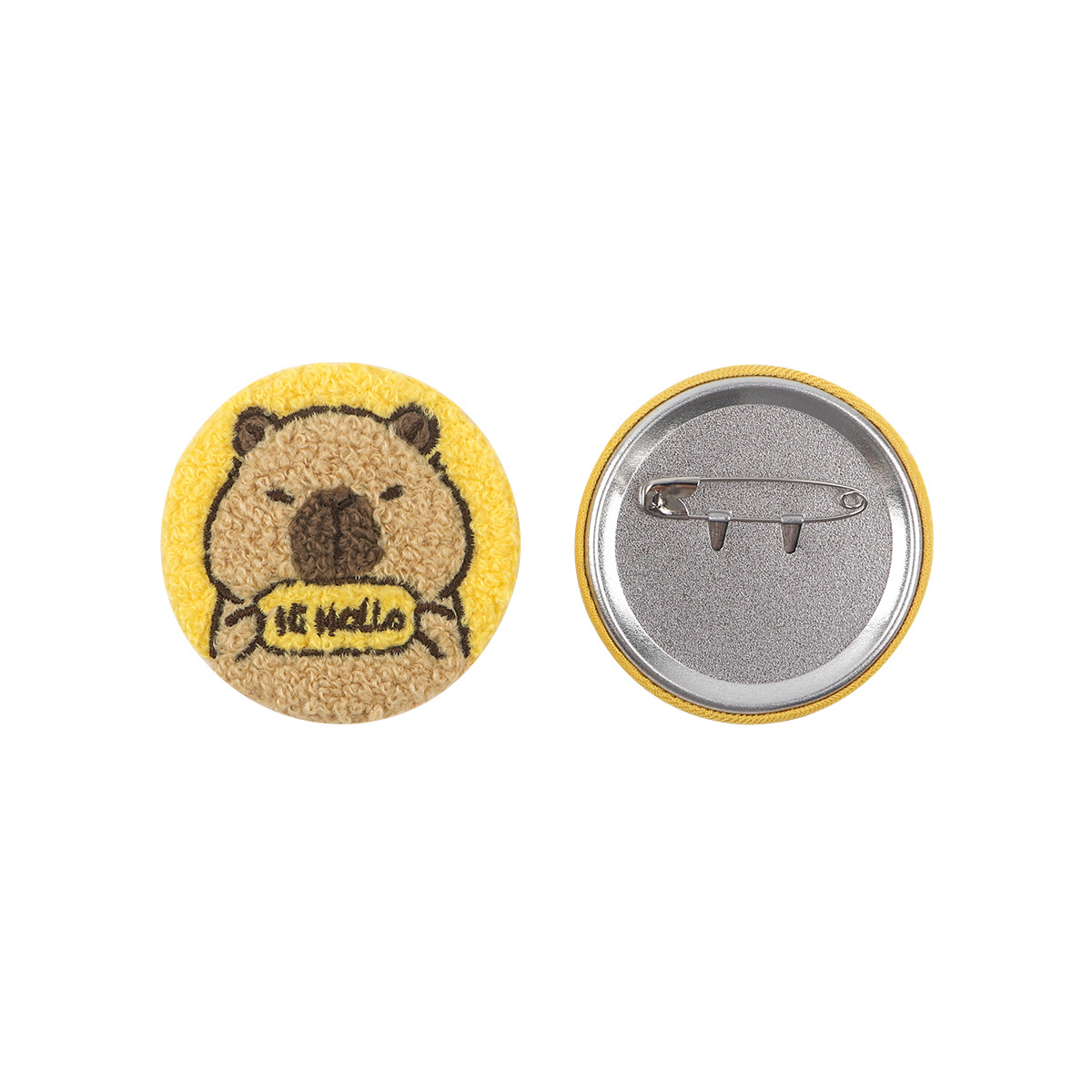 Capybara anime plush pin
