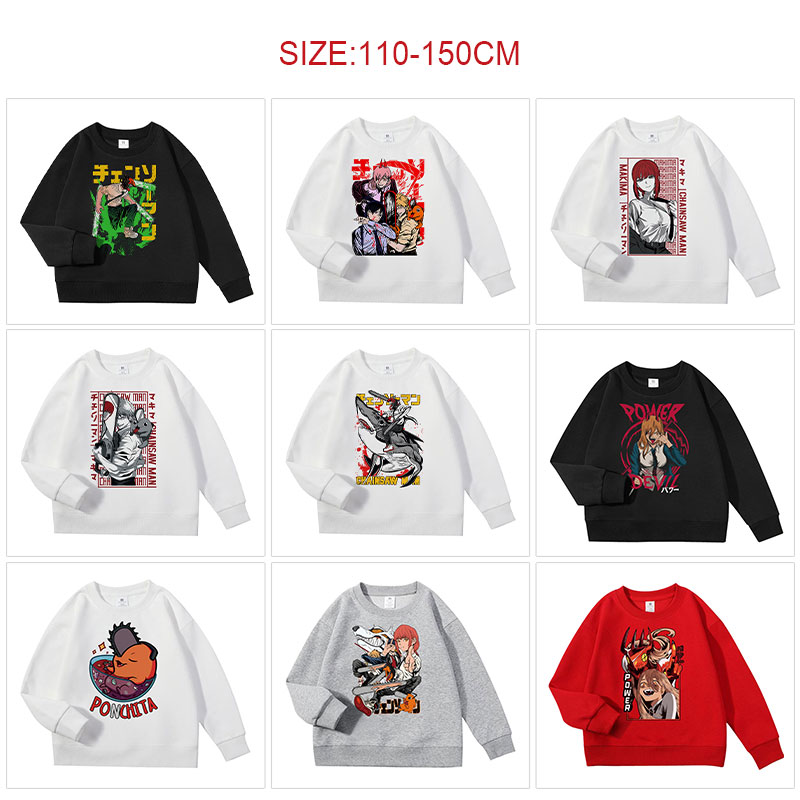 chainsaw man anime hoodie kid