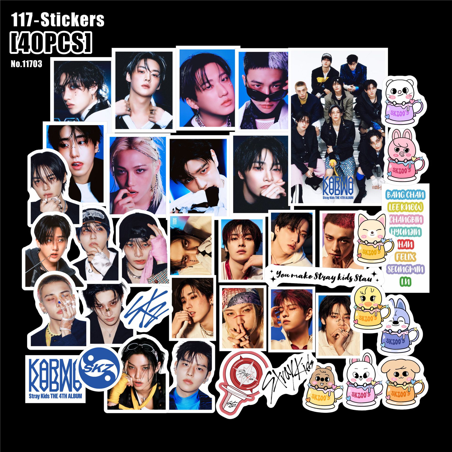 Straykids anime stickers 40pcs a set