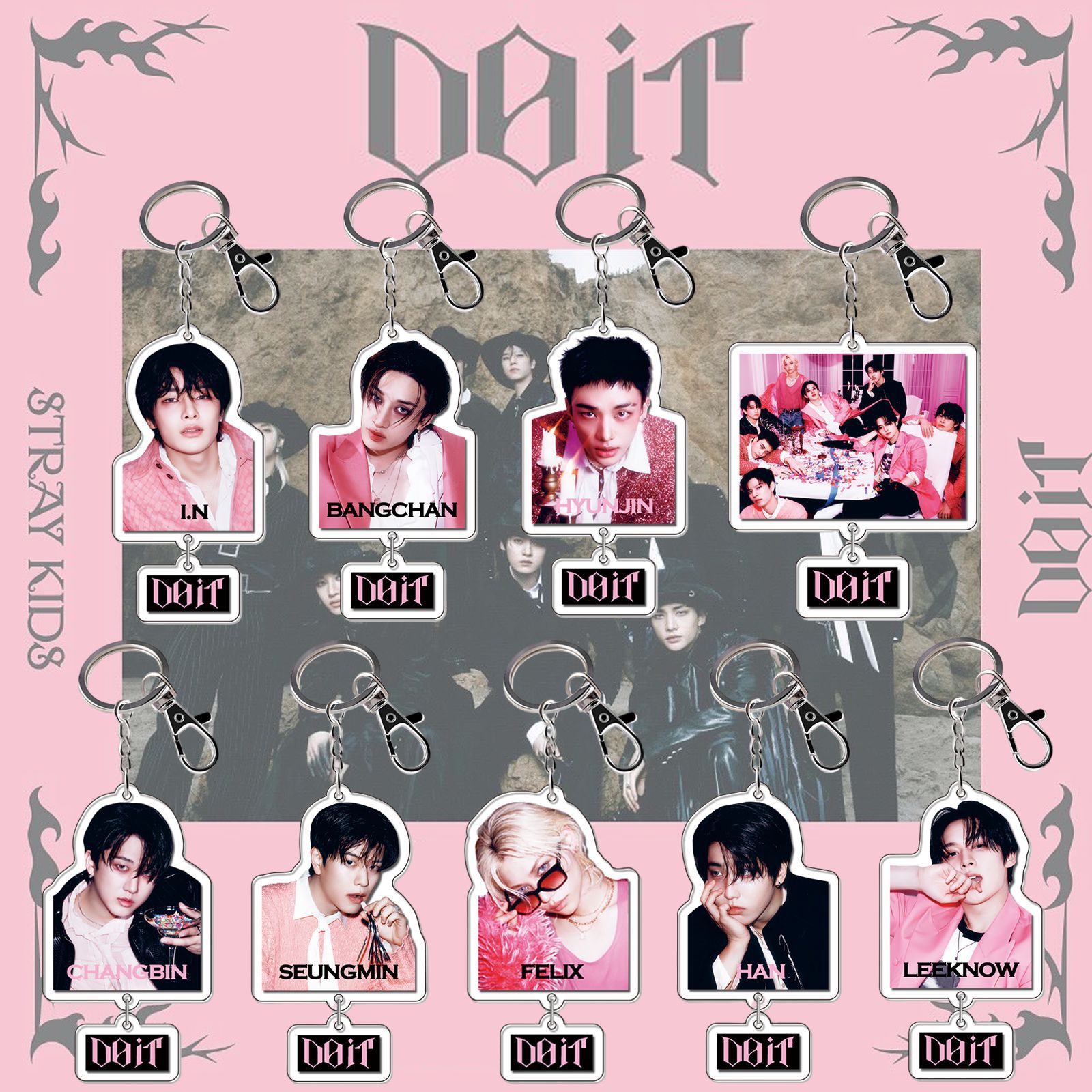 Straykids anime keychain