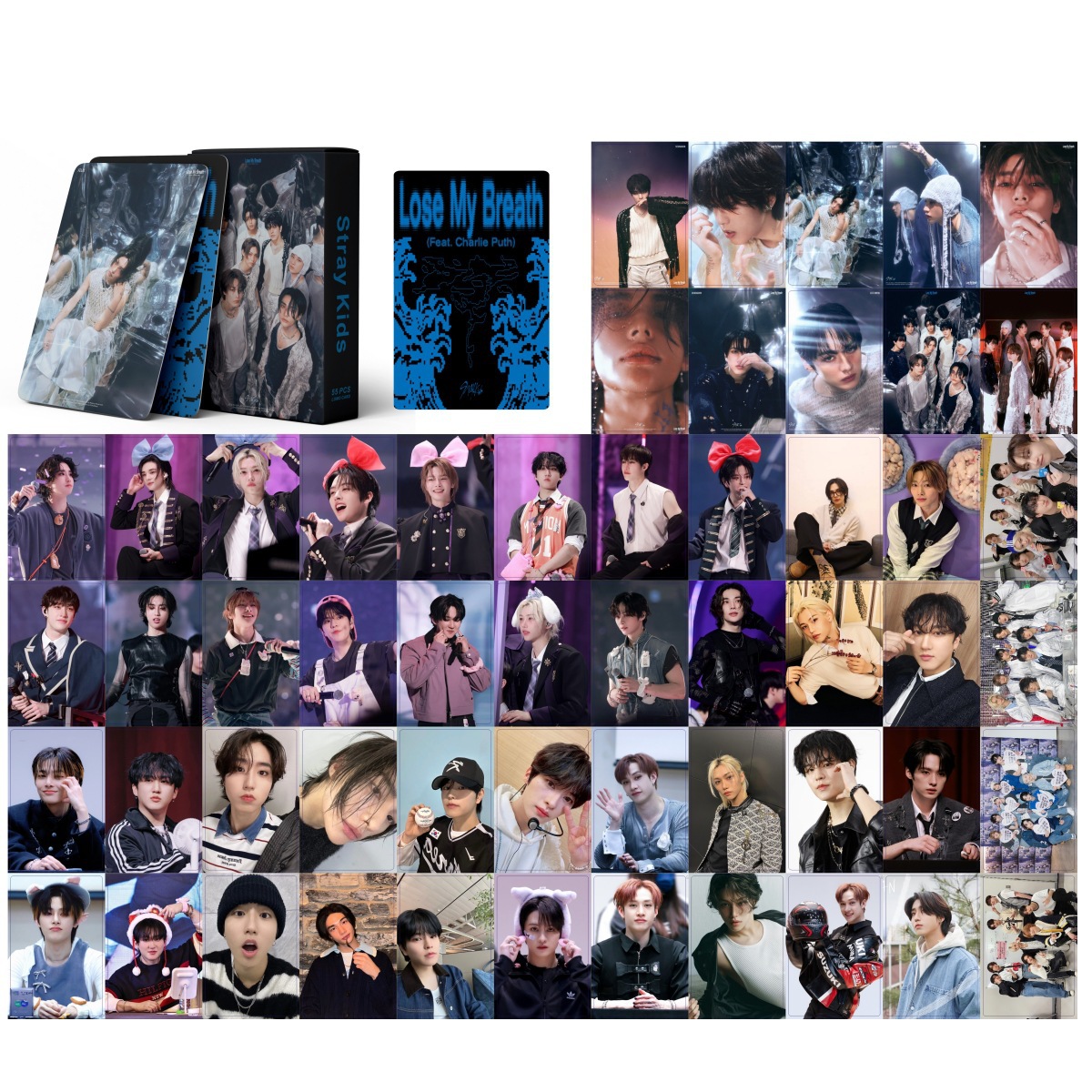 Straykids anime lomo cards price for a set of 55pcs