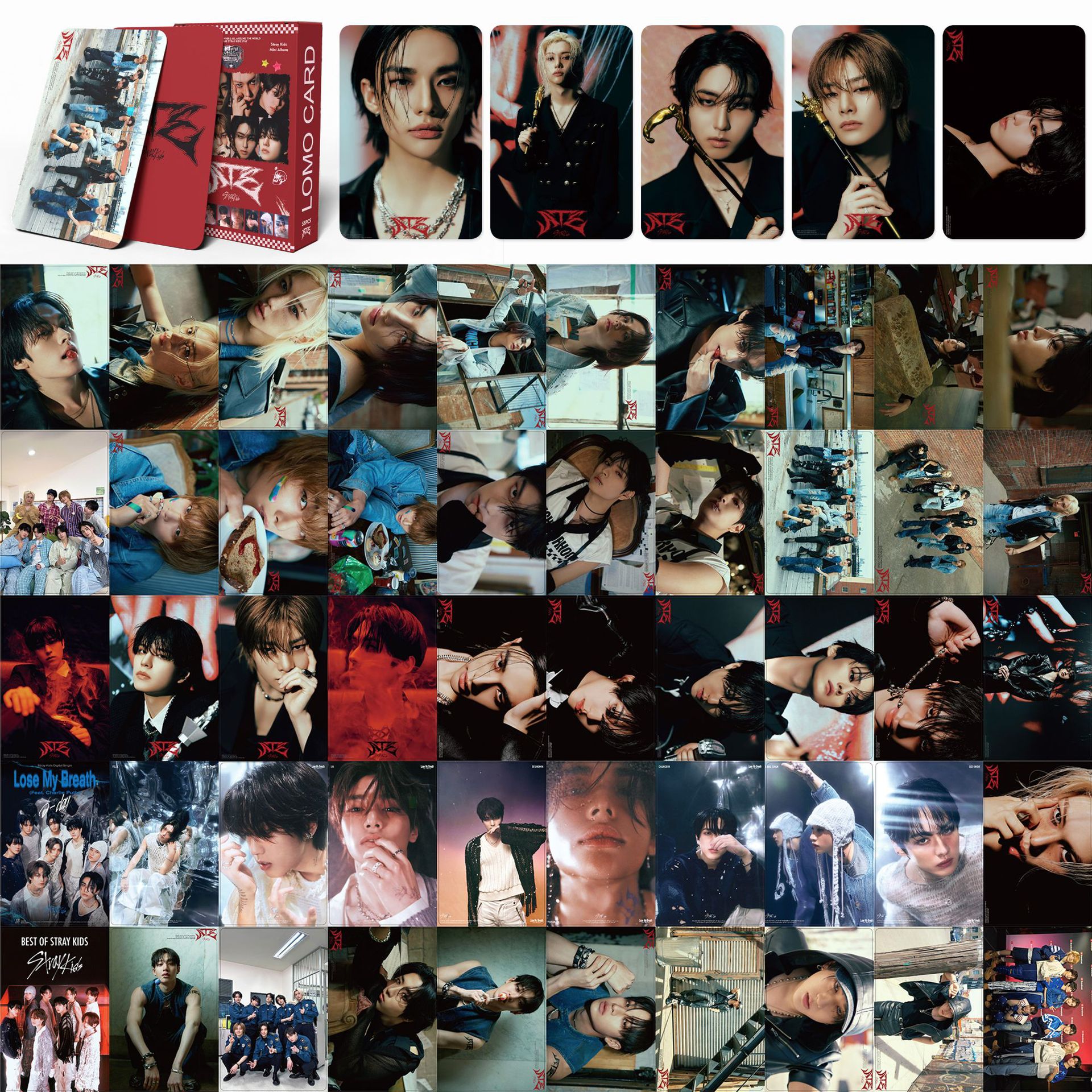 Straykids anime lomo cards price for a set of 55pcs