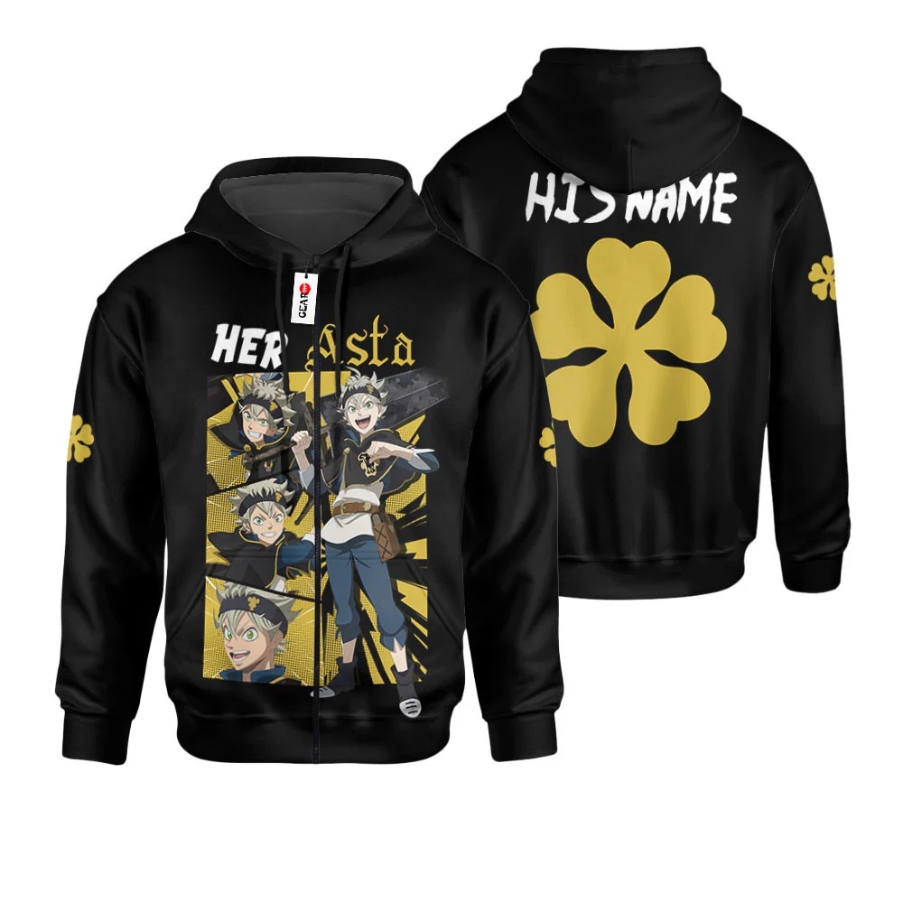 Black clover anime hoodie