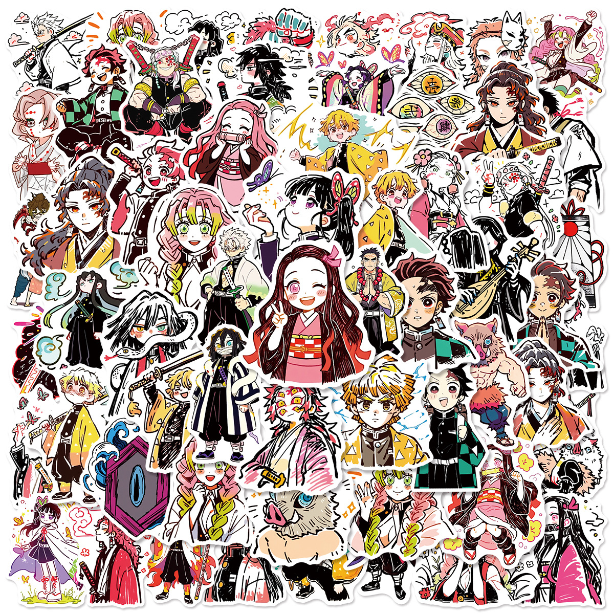 Demon slayer kimets anime stickers 60pcs a set