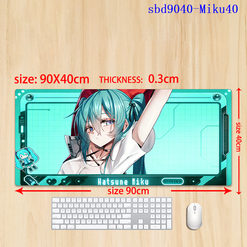 Hatsune Miku anime mouse pad 90*30*0.3cm