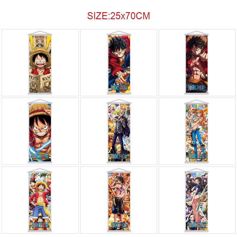 One Piece anime wallscroll 25*70cm price for 5 pcs