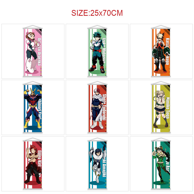 My Hero Academia anime wallscroll 25*70cm price for 5 pcs